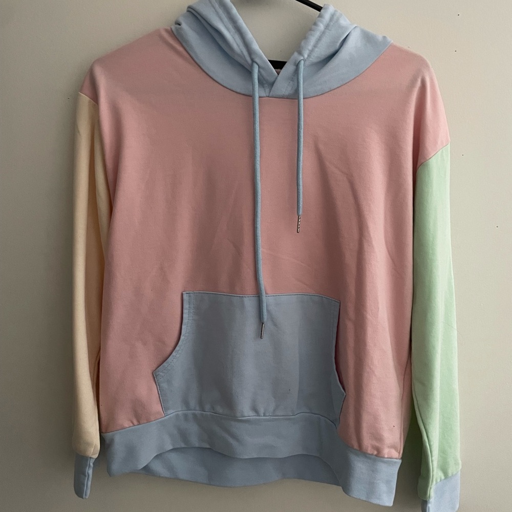 Pastel Color Block Hoodie